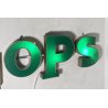 GRANDE INSEGNA LUMINOSA TARGA "OPS" NEGOZIO SCRITTA ILLUMINATA CARTELLO VINTAGE