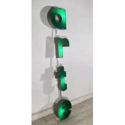 GRANDE INSEGNA LUMINOSA TARGA "ARTE" NEGOZIO SCRITTA ILLUMINATA CARTELLO VINTAGE