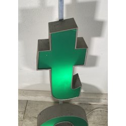 GRANDE INSEGNA LUMINOSA TARGA "ARTE" NEGOZIO SCRITTA ILLUMINATA CARTELLO VINTAGE