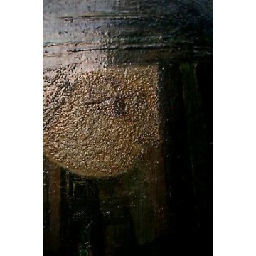 ANTICO QUADRO DIPINTO ASTRATTO Bruno Capacci SORELLE OLIO SABBIA TELA MATERICO 