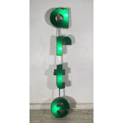 GRANDE INSEGNA LUMINOSA TARGA "ARTE" NEGOZIO SCRITTA ILLUMINATA CARTELLO VINTAGE