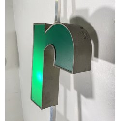 GRANDE INSEGNA LUMINOSA TARGA "ARTE" NEGOZIO SCRITTA ILLUMINATA CARTELLO VINTAGE