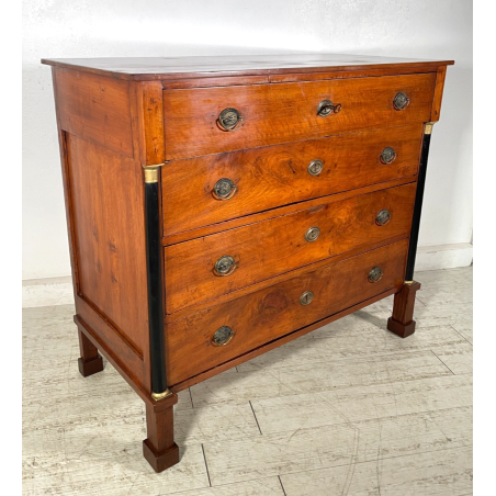 ANTICO COMO IMPERO 4 CASSETTI epoca 800 legno NOCE CASSETTONE CASSETTIERA MOBILE