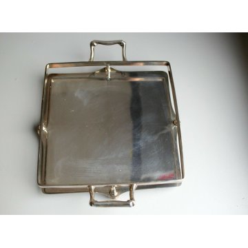  ANTIPASTIERA TRAY 4 GLASS SILVERPLATE CRISTALLO MOLATO VINTAGE FOOTED SERVING
