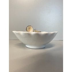 CIOTOLA VINTAGE BOWL CERAMICA FIGURATA DECORO CONCHIGLIE SMALTO POLICROMO '900