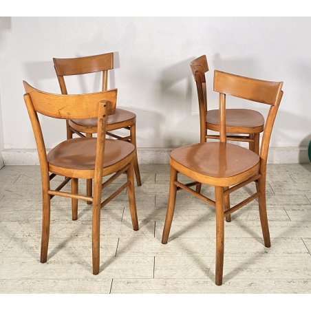 LOTTO 4 SEDIE THONET ANTICHE LEGNO FAGGIO CURVATO ANNI 50/60 CHAIR OSTERIA