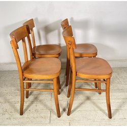 LOTTO 4 SEDIE THONET ANTICHE LEGNO FAGGIO CURVATO ANNI 50/60 CHAIR OSTERIA
