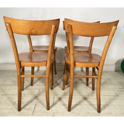 LOTTO 4 SEDIE THONET ANTICHE LEGNO FAGGIO CURVATO ANNI 50/60 CHAIR OSTERIA