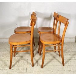 LOTTO 4 SEDIE THONET ANTICHE LEGNO FAGGIO CURVATO ANNI 50/60 CHAIR OSTERIA
