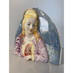 STATUA PLACCA DEVOZIONALE CERAMICA BASSORILIEVO SACRO CUORE GESU' 855 "Bernini"