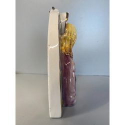 STATUA PLACCA DEVOZIONALE CERAMICA BASSORILIEVO SACRO CUORE GESU' 855 "Bernini"