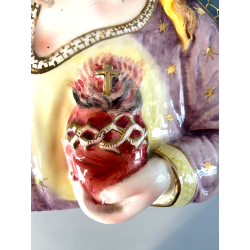 STATUA PLACCA DEVOZIONALE CERAMICA BASSORILIEVO SACRO CUORE GESU' 855 "Bernini"