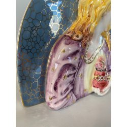 STATUA PLACCA DEVOZIONALE CERAMICA BASSORILIEVO SACRO CUORE GESU' 855 "Bernini"