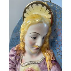 STATUA PLACCA DEVOZIONALE CERAMICA BASSORILIEVO SACRO CUORE GESU' 855 "Bernini"