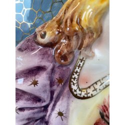 STATUA PLACCA DEVOZIONALE CERAMICA BASSORILIEVO SACRO CUORE GESU' 855 "Bernini"