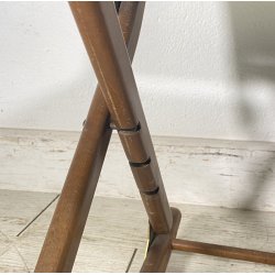 POUF POGGIAPIEDI VINTAGE PIEGHEVOLE REGOLABILE LEGNO SKY SGABELLO ANNI 50