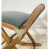 POUF POGGIAPIEDI VINTAGE PIEGHEVOLE REGOLABILE LEGNO SKY SGABELLO ANNI 50
