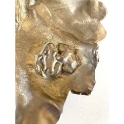 ANTICO PIATTO DECORATIVO CENTROTAVOLA SVUOTATASCHE SCULTURA BRONZO ART NOUVEAU