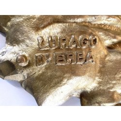 ANTICO PIATTO DECORATIVO CENTROTAVOLA SVUOTATASCHE SCULTURA BRONZO ART NOUVEAU