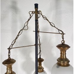 LAMPADA TERRA PIANTANA VINTAGE VETRO OPALINO OTTONE MARMO ART DECÒ SALOTTO EPOCA