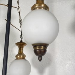 LAMPADA TERRA PIANTANA VINTAGE VETRO OPALINO OTTONE MARMO ART DECÒ SALOTTO EPOCA