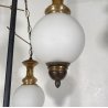 LAMPADA TERRA PIANTANA VINTAGE VETRO OPALINO OTTONE MARMO ART DECÒ SALOTTO EPOCA
