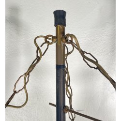 LAMPADA TERRA PIANTANA VINTAGE VETRO OPALINO OTTONE MARMO ART DECÒ SALOTTO EPOCA