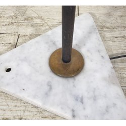 LAMPADA TERRA PIANTANA VINTAGE VETRO OPALINO OTTONE MARMO ART DECÒ SALOTTO EPOCA