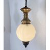 LAMPADA TERRA PIANTANA VINTAGE VETRO OPALINO OTTONE MARMO ART DECÒ SALOTTO EPOCA