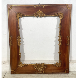 ANTICA CORNICE LEGNO DECORO DORATO epoca 900 62 x 72 cm SPECCHIO QUADRO FRAME