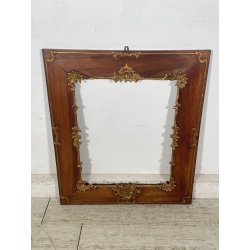 ANTICA CORNICE LEGNO DECORO DORATO epoca 900 62 x 72 cm SPECCHIO QUADRO FRAME