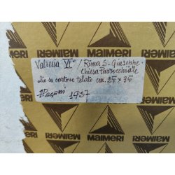 QUADRO DIPINTO OLIO Pagani 1987 PAESAGGIO NEVE Valsesia Rima S. Giuseppe CHIESA