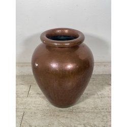GRANDE VASO RAME PORTA OMBRELLI ANFORA PORTA FIORI SBALZATO A MANO ORCIO EPOCA