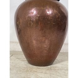 GRANDE VASO RAME PORTA OMBRELLI ANFORA PORTA FIORI SBALZATO A MANO ORCIO EPOCA