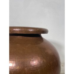 GRANDE VASO RAME PORTA OMBRELLI ANFORA PORTA FIORI SBALZATO A MANO ORCIO EPOCA