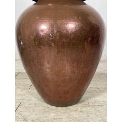 GRANDE VASO RAME PORTA OMBRELLI ANFORA PORTA FIORI SBALZATO A MANO ORCIO EPOCA
