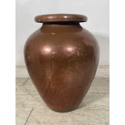 GRANDE VASO RAME PORTA OMBRELLI ANFORA PORTA FIORI SBALZATO A MANO ORCIO EPOCA