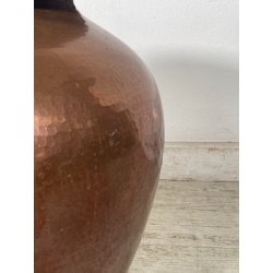 GRANDE VASO RAME PORTA OMBRELLI ANFORA PORTA FIORI SBALZATO A MANO ORCIO EPOCA