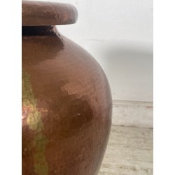 GRANDE VASO RAME PORTA OMBRELLI ANFORA PORTA FIORI SBALZATO A MANO ORCIO EPOCA