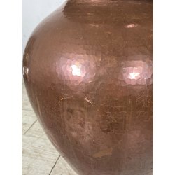 GRANDE VASO RAME PORTA OMBRELLI ANFORA PORTA FIORI SBALZATO A MANO ORCIO EPOCA