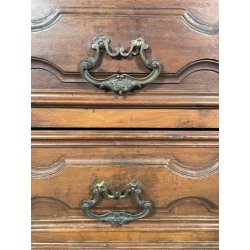 ANTICO piccolo CANTERANO COMODINO CASSETTIERA  epoca 1800 Legno Noce 2 CASSETTI