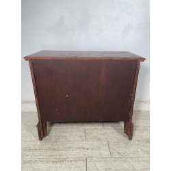 ANTICO piccolo CANTERANO COMODINO CASSETTIERA  epoca 1800 Legno Noce 2 CASSETTI