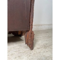ANTICO piccolo CANTERANO COMODINO CASSETTIERA  epoca 1800 Legno Noce 2 CASSETTI