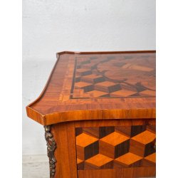 COMODINO INTARSIATO LEGNO STILE LUIGI XV epoca '900 CASSETTO ETAGERE RIPIANO