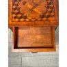 COMODINO INTARSIATO LEGNO STILE LUIGI XV epoca '900 CASSETTO ETAGERE RIPIANO
