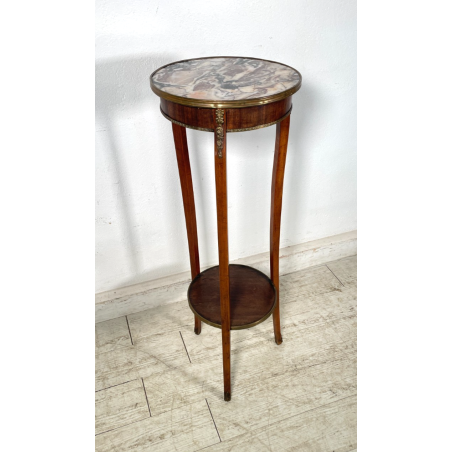 ANTICA ALZATA STILE IMPERO TRESPOLO ESPOSITORE LEGNO MARMO BRONZO EPOCA '800 OLD