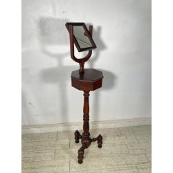 ANTICA PICCOLA STRETTA TOILETTE PSICHE IMPERO SPECCHIO LEGNO NOCE TORNITA VANO