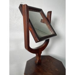 ANTICA PICCOLA STRETTA TOILETTE PSICHE IMPERO SPECCHIO LEGNO NOCE TORNITA VANO