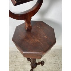 ANTICA PICCOLA STRETTA TOILETTE PSICHE IMPERO SPECCHIO LEGNO NOCE TORNITA VANO