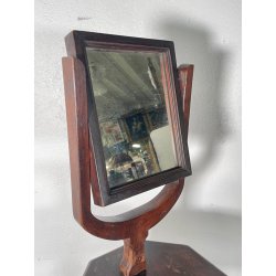 ANTICA PICCOLA STRETTA TOILETTE PSICHE IMPERO SPECCHIO LEGNO NOCE TORNITA VANO